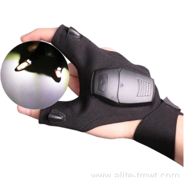 2 LED Gloves Light Waterproof Hand Free Flashlight